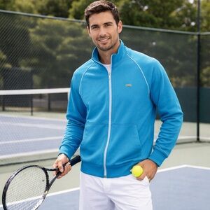 Le Tigre Vintage 80s Turquoise Blue Zip Up Track Jacket Men's Size Large